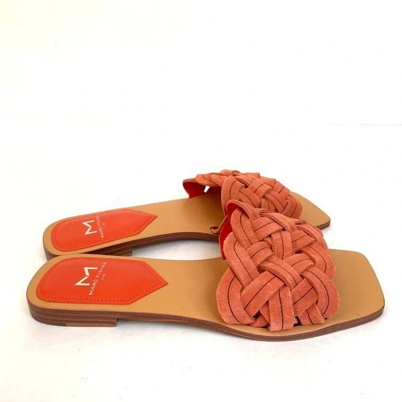 Marc Fisher LTD Rebecca Suede Knot Slide Sandals Light Orange Coral 6.5 - Picture 3 of 7